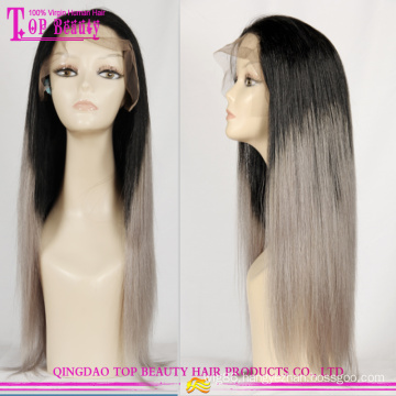 Factory direct supply ombre wigs with grey hair wholesale grey hair lace wig hot sale grey human hair wigs